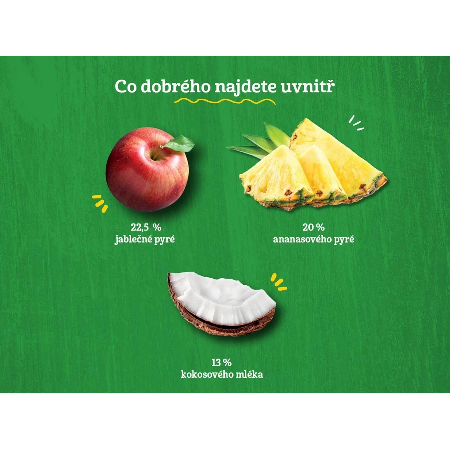 Gerber Organic 100% растительный десерт яблоко и ананас с кокосовым молоком кусочек 4 х 90 г: цены и характеристики