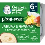 Gerber Organic 100% растительный десерт яблоко и ананас с кокосовым молоком кусочек 4 х 90 г: цены и характеристики