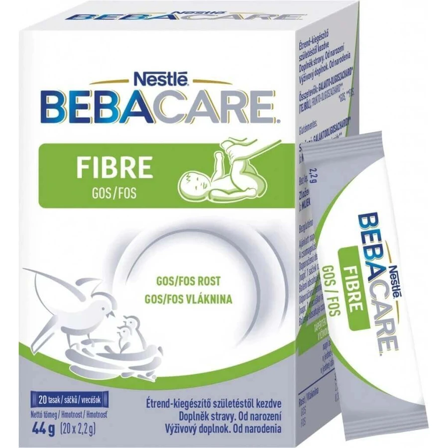 BEBACARE FIBRE GOS/FOS клітковина; пакетики (з народження) 20×2,2 г, дієтична добавка для підтримки травлення для дітей: ціни та характеристики