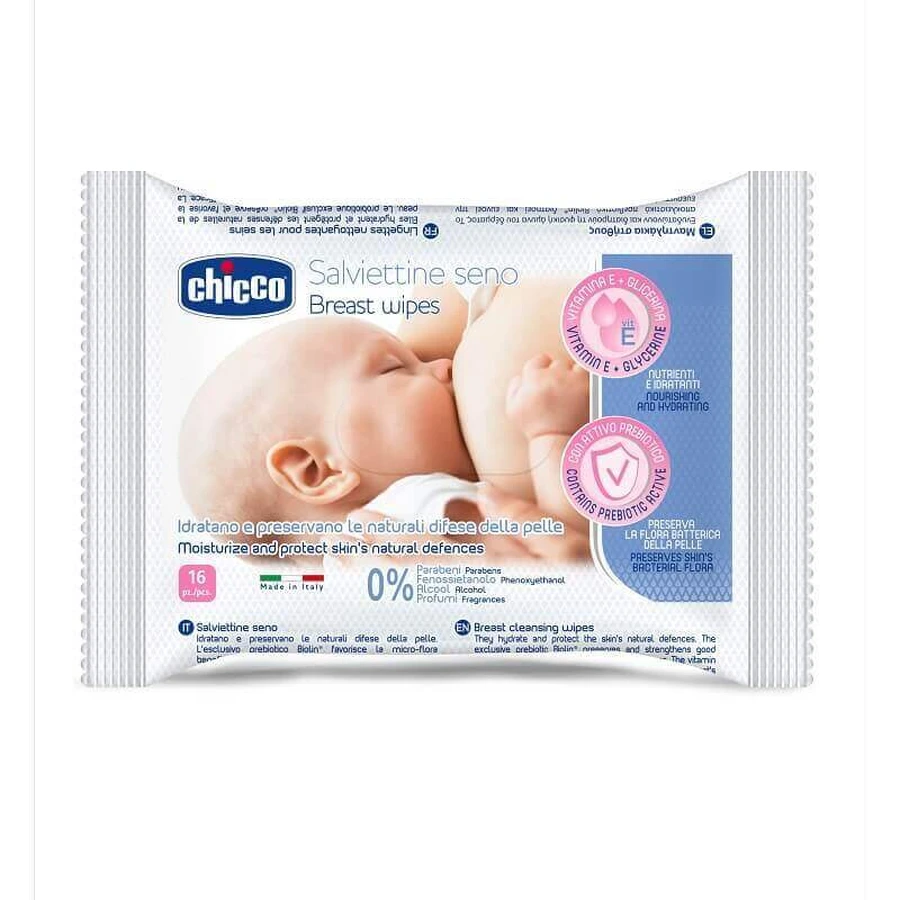 Вологі серветки для гігієни грудей, 16 шт, Chicco: ціни та характеристики