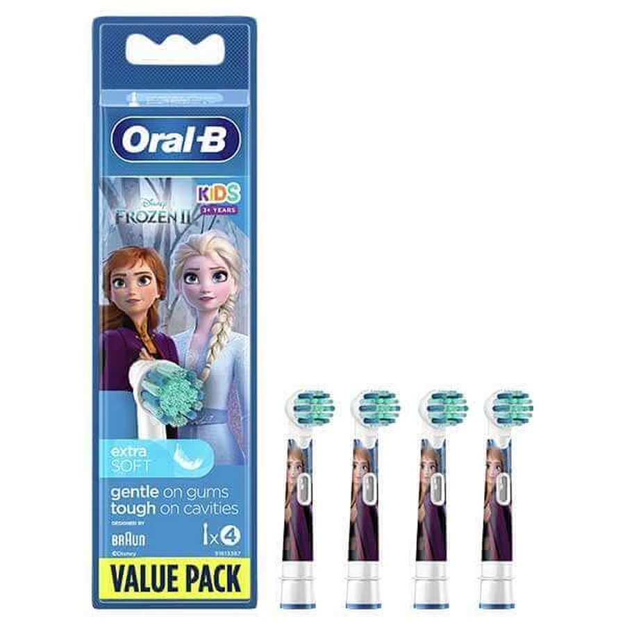 Oral-B Kids Stages Power, щетина електричної зубної щітки, заморожена EB10s-4, від 3 років, ультратонка, 4 шт.: ціни та характеристики
