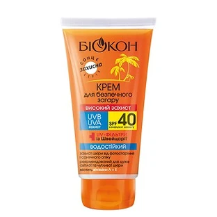 Крем для безопасного загара Биокон Высокая защита SPF-40 160 мл