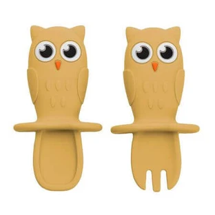 Набір силіконових котів Сова, 6 місяців+, медовий, Appekids, Appekids
