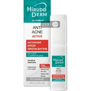 Активный крем против угрей Биокон Hirudo Derm Oil Problem Anti-Acne, 50 мл