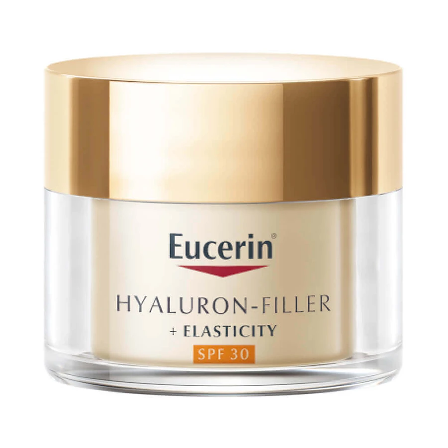 Eucerin Hyaluron Filler + Elasticity, зміцнюючий денний крем проти зморшок з тіамідолом, SPF 30, 50 мл: ціни та характеристики