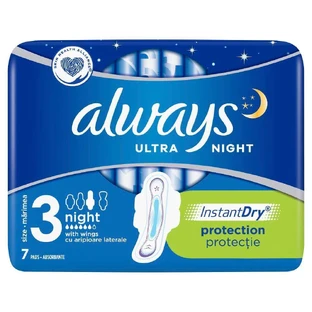 Прокладки Always Ultra Night 3, ночні, 6 крапель, 7 шт.