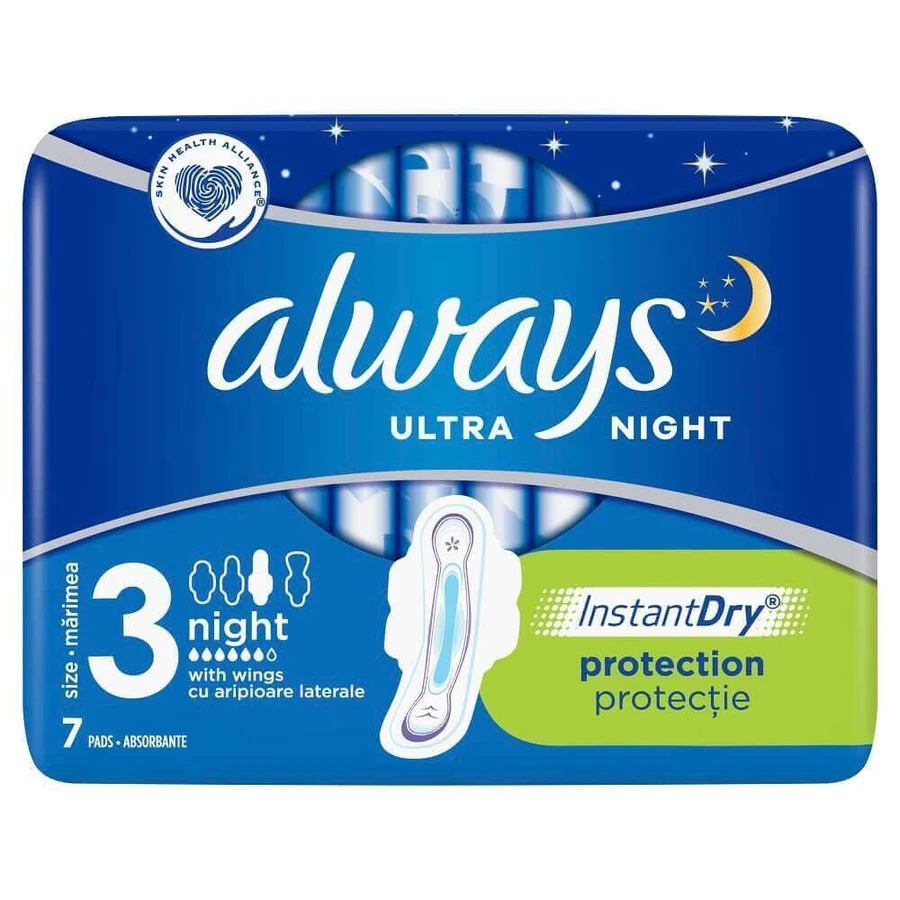 Прокладки Always Ultra Night 3, ночні, 6 крапель, 7 шт.: ціни та характеристики