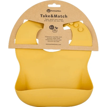 Petite&Mars Силіконовий нагрудник Take&Match Intense Ochre 6m+: ціни та характеристики