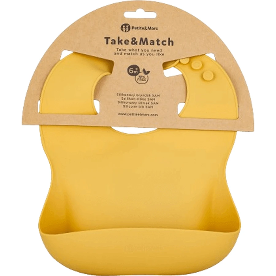 Petite&Mars Силіконовий нагрудник Take&Match Intense Ochre 6m+: ціни та характеристики