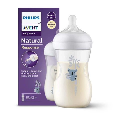 Avent Natural Response, пляшечка з чутливою соскою, коала, потік 3, SCY903/67, після 1 місяця, 260 мл: ціни та характеристики