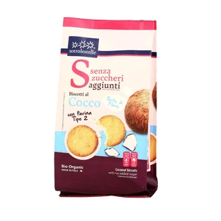 Органічне кокосове печиво без цукру, 250 г, Sottolestelle