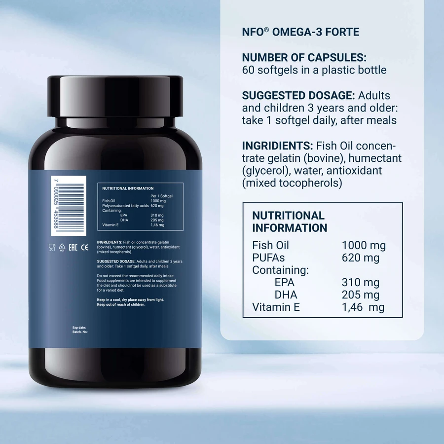 NFO Omega-3 Forte, 60 микрокапсул: цены и характеристики