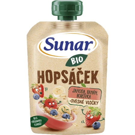Sunar Organic фруктовые капсулы Hopsáek клубника, банан, черная смородина и овсянка 100 г: цены и характеристики
