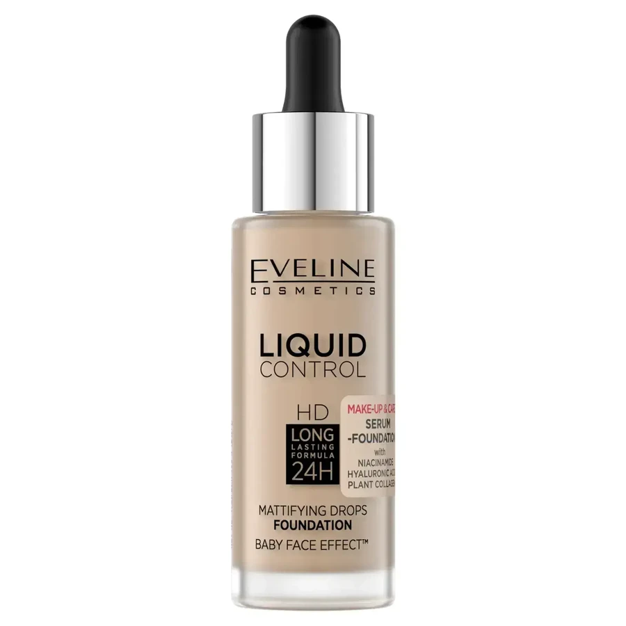 Тональний крем Eveline Cosmetics Liquid Control HD 24H з крапельницею 035 Natural Beige, 32 мл: ціни та характеристики