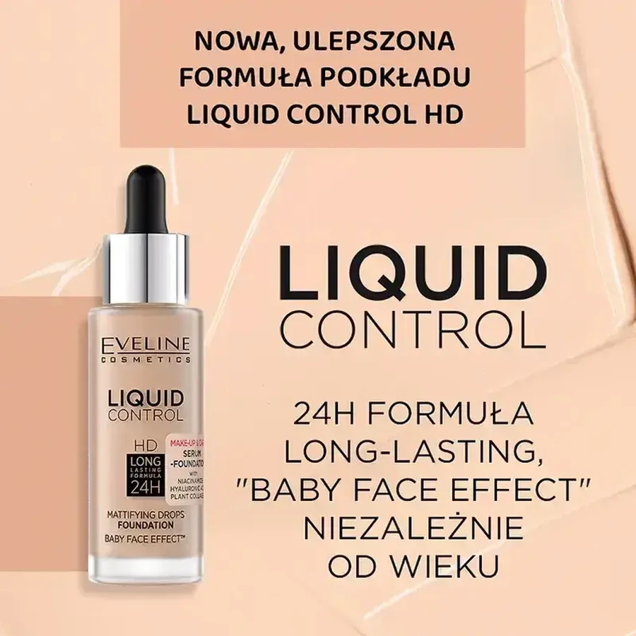 Тональний крем Eveline Cosmetics Liquid Control HD 24H з крапельницею 035 Natural Beige, 32 мл: ціни та характеристики