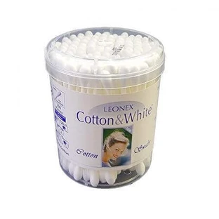 Вушні палички Cotton & White з паперовою ватною паличкою, 100 штук, Leonex