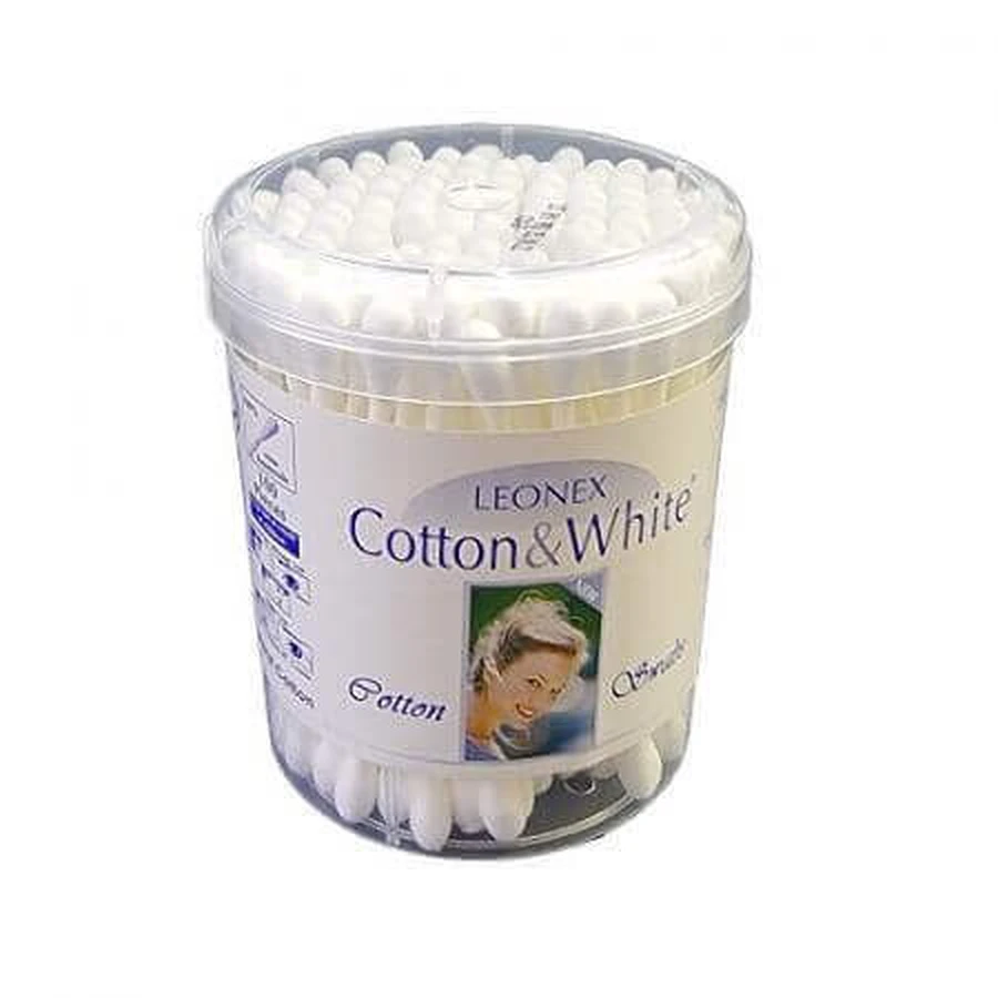 Вушні палички Cotton & White з паперовою ватною паличкою, 100 штук, Leonex: ціни та характеристики