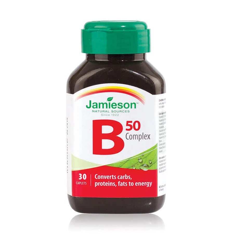 Комплекс витаминов B 50 мг, 30 капсул, Jamieson: цены и характеристики