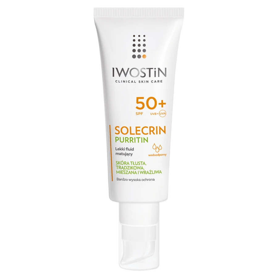 Iwostin Solecrin Purritin, Легкий матуючий флюїд, SPF 50+, 40 мл: ціни та характеристики
