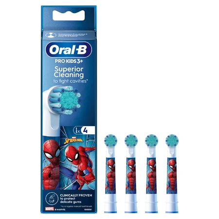 Oral-B Pro Kids, електрична зубна щітка щетина, Людина-павук, від 3 років, ультратонка, 4 штуки: ціни та характеристики