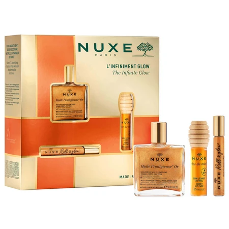 Набор Nuxe Glow Huile Prodigieuse Or, масло для роллов, 8 мл + масло для губ, 10 мл + сухое масло, 50 мл: цены и характеристики