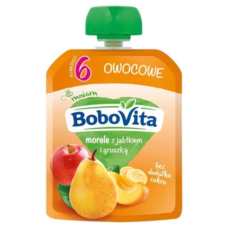 BoboVita Мус абрикосовий та яблучно-грушевий у тубі, з 6 місяців, 80 г КОРОТКИЙ ТЕРМІН ДІЇ: ціни та характеристики