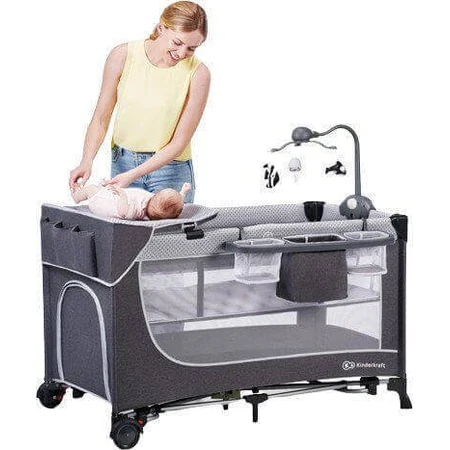 Дорожнє ліжечко Kinderkraft Leody з аксесуарами Leody Grey: ціни та характеристики