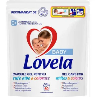 Капсулы моющего средства для белого и цветного белья, 60 штук, Lovela Baby