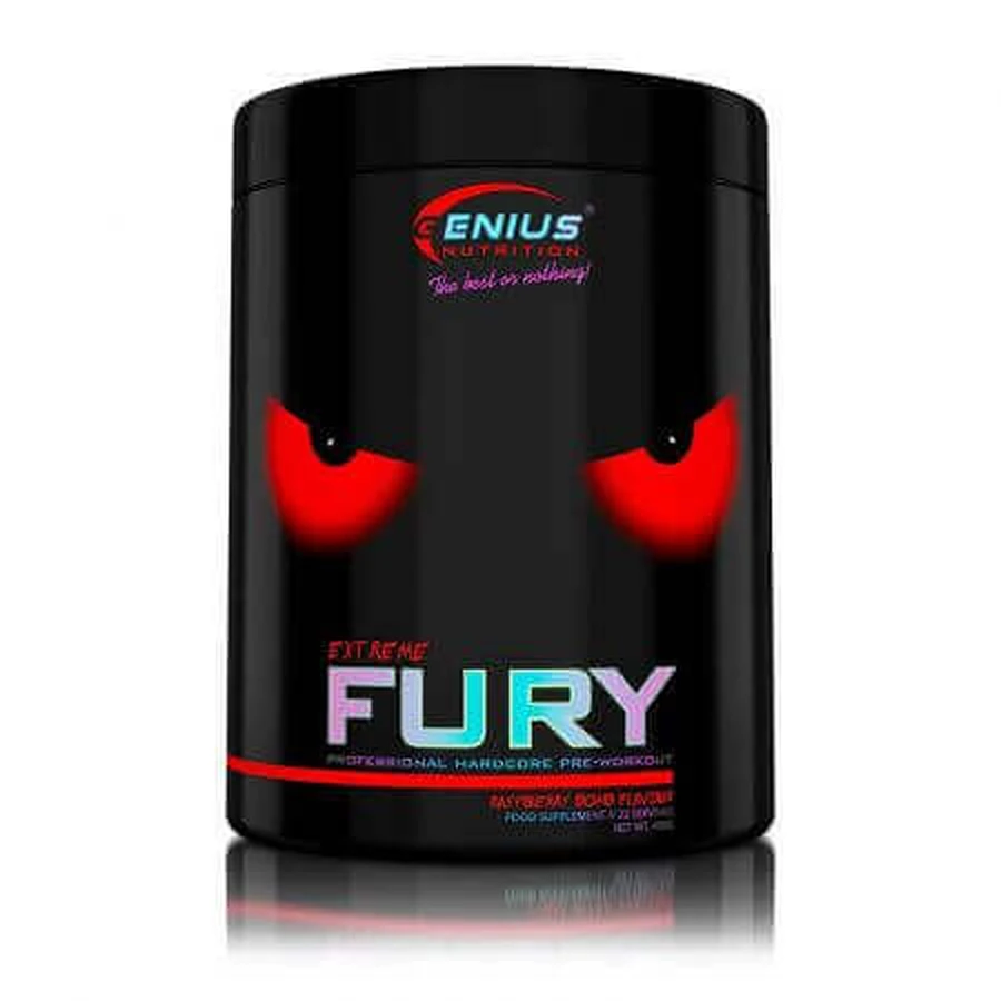 Предтреніровочний комплекс Fury extreme Raspberry Bomb, 400 г, Genius Nutrition: ціни та характеристики