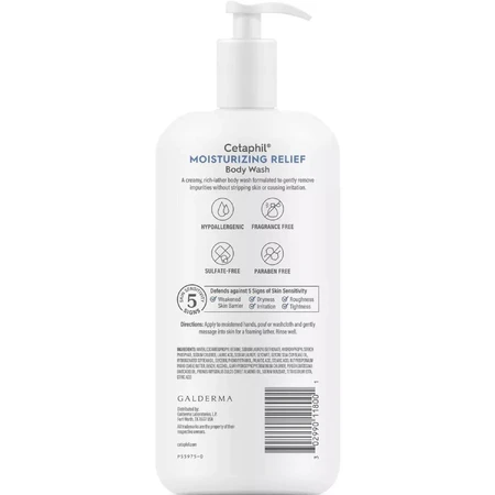 Засіб для очищення сухої та чутливої шкіри тіла Cetaphil Moisturizing Relief Body Wash зволожуючий, 591 мл: ціни та характеристики