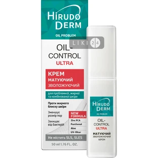 Крем для обличчя Біокон Oil-Control Hirudo Derm Oil Problem зволожуючий матуючий, 50 мл туба