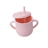Детская силиконовая трость с ручками и соломинкой, Pink Pal, Oaki