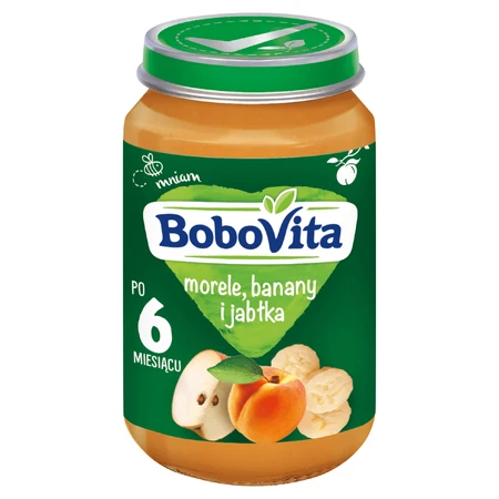 BoboVita Десерт, абрикоси, банан та яблуко, після 6 місяців, 190 г: ціни та характеристики