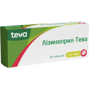 Лизиноприл-Тева табл. 5 мг блистер №30
