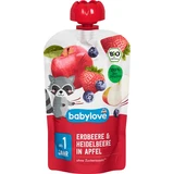 Детское фруктовое пюре Babylove Bio Erdbeere & Heidelbeere in Apfel с 1 года, 100 г