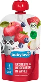 Детское фруктовое пюре Babylove Bio Erdbeere & Heidelbeere in Apfel с 1 года, 100 г