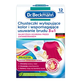 Dr. Beckmann, салфетки для фиксации цвета и отталкивания грязи 3 в 1, 12 шт.