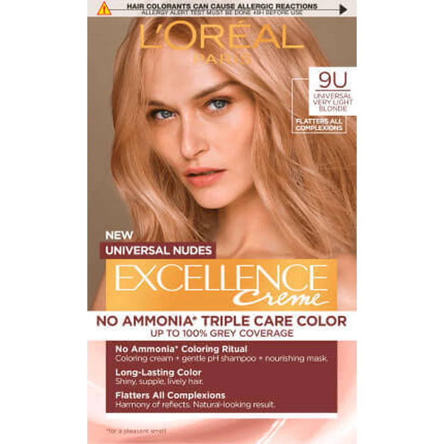 Loreal Paris EXCELLENCE CREME Перманентная краска для волос 9U светлый блондин, 1 шт.: цены и характеристики