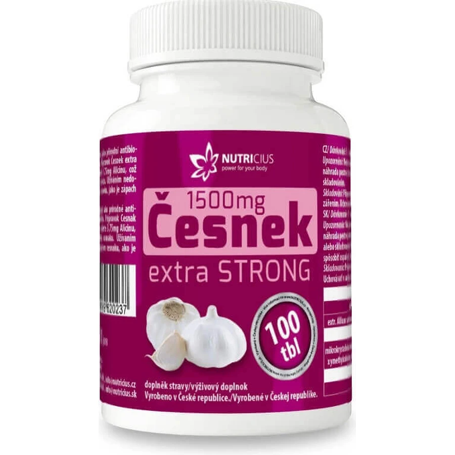 NUTRICIUS Чеснок экстра STRONG 1×100 табл, пищевая добавка: цены и характеристики