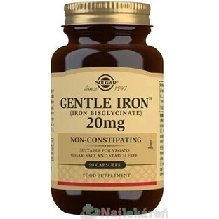 Solgar Gentle Iron 20 мг елезо (бісгліцинат заліза) дрібнодисперсний для вголос 90 капсул 1×90 cps, харчова добавка