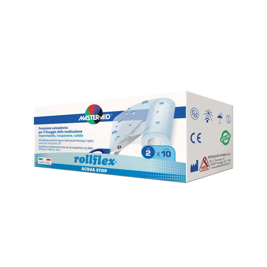 Лейкопласт водонепроникний Rollflex Acqua Stop 2 м х 10 см, Pietrasanta Pharma: ціни та характеристики
