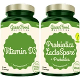 GreenFood Nutrition Пробіотики Lactospore® + пребіотики + вітамін D3 2 x 60 капсул
