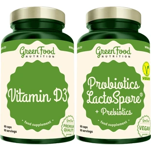 GreenFood Nutrition Пробіотики Lactospore® + пребіотики + вітамін D3 2 x 60 капсул