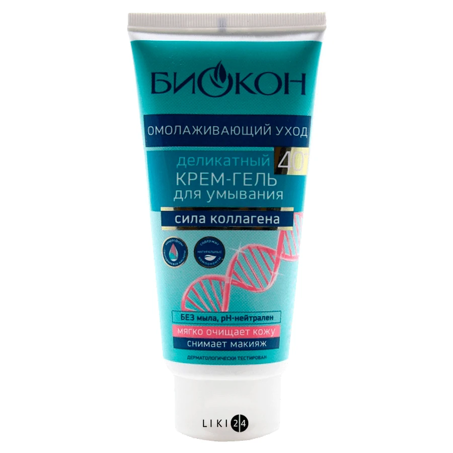 Крем-гель для вмивання Біокон Омолоджуючий догляд Сила колагену делікатний, 175 г: ціни та характеристики