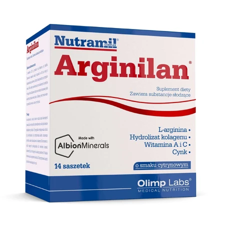 Olimp Nutramil Complex Аргінілан, лимонний смак, 12,5 г х 14 пакетиків: ціни та характеристики