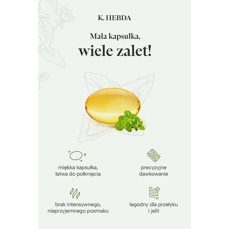 Hebda Aromacaps з олією материнки та лимона, 30 капсул: ціни та характеристики