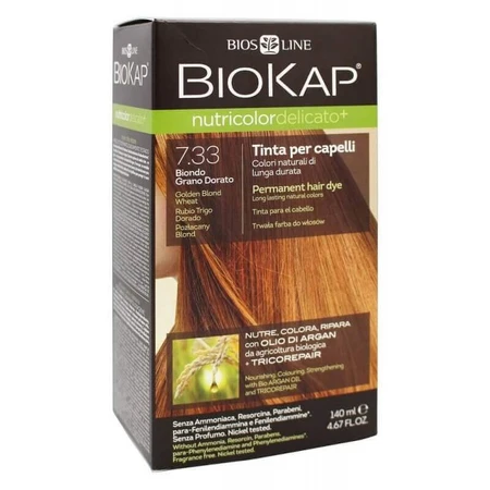 Перманентна фарба для волосся Nutricolor Delicato, відтінок Nunaa Golden Blond Wheat 7.33, 140 мл, Biokap: ціни та характеристики