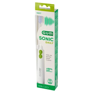 Sunstar GUM Sonic Daily, звукова зубна щітка біла