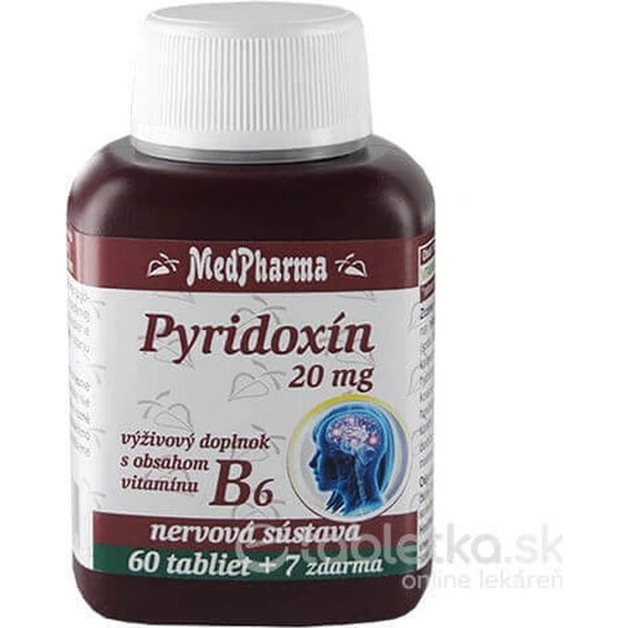 MedPharma ПИРИДОКСИН 20 мг (витамин В6) 1×67 табл, 60+7 бесплатно: цены и характеристики