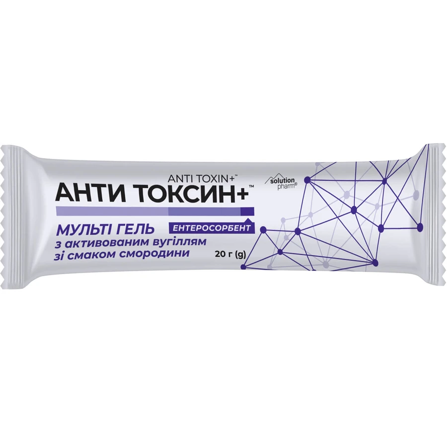 Анти Токсин+ Мульти гель с активированным углем со вкусом смородины в стиках, №20: цены и характеристики
